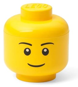 Sárga fej alakú tárolódoboz, fiú, 10,5 x 10,6 x 12 cm - LEGO®
