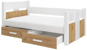 BIMA gyerekágy, 80x180, fehér/tölgy arany