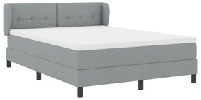 Boxspring Ágy Matrac Kivilágított Szürke 140x200 cm Szövet