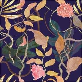 Flizelin tapéta Divatos 3D fali Növényi elegancia 250x250 ragasztóval