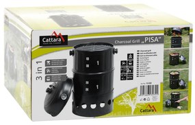 Cattara Gril - faszénes füstölő Pisa  3 az 1-ben, 40 x 80 x 40 cm