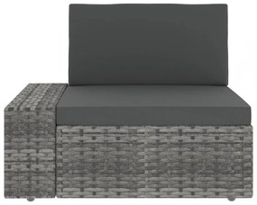 14 részes szürke polyrattan kerti ülőgarnitúra párnákkal