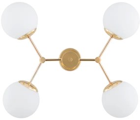 Csillár rúdon FOTON 4xE14/40W/230V arany/fehér