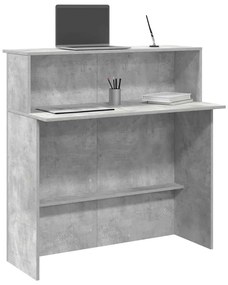 recepciós pult betonszürke 100x50x103,5 cm szerelt fa