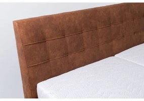 Kárpitozott ágy matraccal és ágyneműtartóval VIOLET 180x200 cm konyakbarna