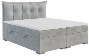 Franciaágy Boxspring 180 cm Mirage (világosszürke) (matraccal és tárolóhellyel). Akció -17%. 1043420