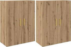 vidaXL Fali szekrény 2 pcs Artisan tölgy 69,5 x 34 x 90 cm Faanyag