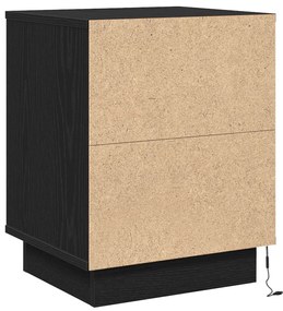 Éjjeli Szekrények LED Világítással 2 db Fekete 39x34.5x50 cm
