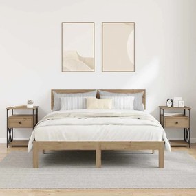 Éjjeliszekrény 2 pcs kézműves tölgy 40 x 42 x 55 cm Faanyag