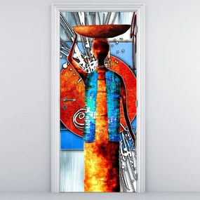Fotótapéta ajtóra - Egy ősi ember festménye (95x205cm)