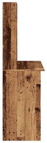 antik fa színű szerelt fa íróasztal polcokkal 102 x 45 x 148 cm
