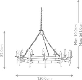 Elstead Lighting CROMWELL CW12-OLD-BRZ Csillár 12x60W/E14