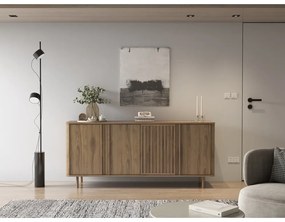 Natúr színű komód tölgyfa dekorral 180x80x40 cm Salma – Marckeric