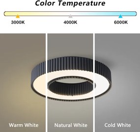 Brilagi - LED dimmelhető mennyezeti lámpa LUMIX LED/48W/230V 3000-6000K fekete, átmérő 50 cm + távirányító