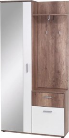 Justus Előszobafal - fehér/Country tölgy