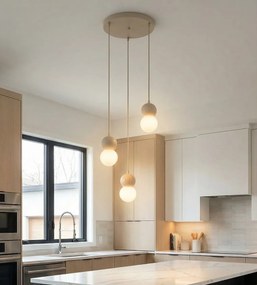 Emibig modern skandináv függeszték loop bézs fehér emi1673/3