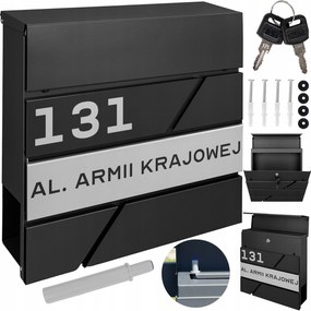 Postaláda Fekete Újságtartó Cím Minta