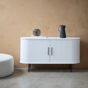 Fehér komód tolóajtóval 120x76x45 cm Nola – Unique Furniture