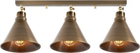 Berceste N-678 vintage barna fém függőlámpa, 72 x 20 cm, 3 izzós