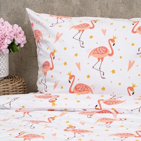 4Home Flamingo gyerek pamut ágyneműhuzat, 140 x 200 vcm, 70 x 90 cm, 140 x 200 cm, 70 x 90 cm