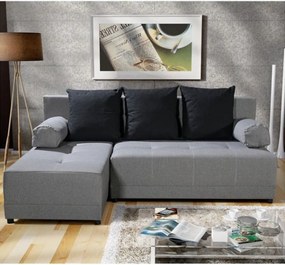 Sarokülőgarnitúra, szürke/fekete, balos, MEXX