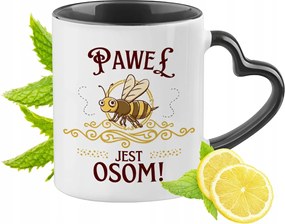 Pálnak Fekete Bögre Szív Alakú Füllel Ajándék Nyomtatott