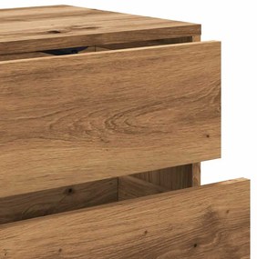 kézműves tölgy színű szerelt fa TV-szekrény 80x34x35,5 cm