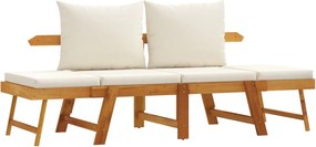 vidaXL 2 az 1-ben tömör akácfa kerti pad párnákkal