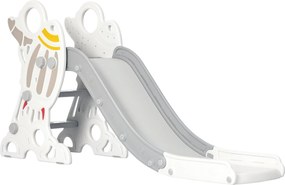 AIYAPLAY Gyerekcsúszda 18-36 Hónaposoknak 157 cm 3 Csúszásmentes Lépcsővel, 30 kg Terhelhetőséggel Benti Használatra Szürke és Fehér | Aosom