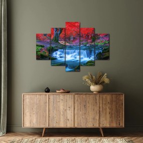 Kép Vízesés egy vörös erdőben (150x105 cm)