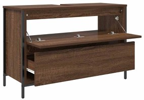 barna tölgy fürdőszobai mosdószekrény fiókokkal 90x34,5x60 cm
