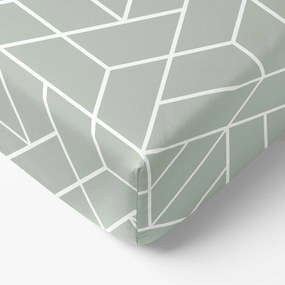 Goldea pamut gumis lepedő - mozaik minta, zsálya alapon 160 x 200 cm