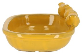 Kerámia madáritató és etető tál, 29 cm, sárga