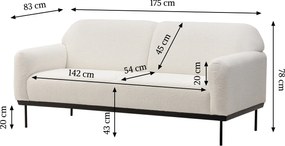 Fehér design kanapé ANDERSON