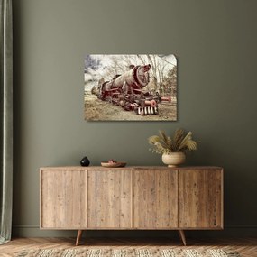 A mozdony történelmi képe (üvegen) (70x50 cm)
