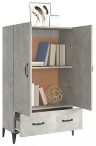 betonszürke szerelt fa magasszekrény 70 x 31 x 115 cm