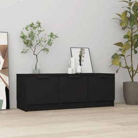 Fekete szerelt fa TV-szekrény 102 x 35 x 36,5 cm