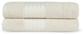 Bézs frottír pamut fürdőlepedő szett 2 db-os 70x140 cm – Good Morning