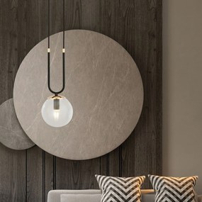 Emibig modern függeszték glam fekete átlátszó emi1114/1