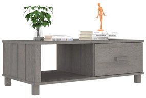HAMAR világosszürke tömör fenyőfa dohányzóasztal 100x55x35 cm