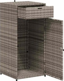 vidaXL szürke polyrattan kerti tárolószekrény 55 x 55 x 111 cm