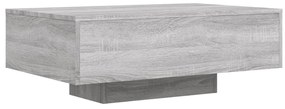 Szürke sonoma színű dohányzóasztal LED-lámpákkal 85x55x31 cm