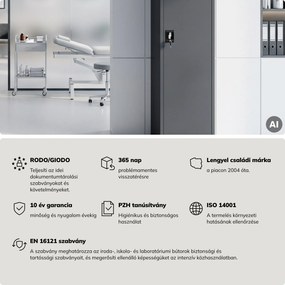 Kartotékos iratszekrény kulcsos antracit, 450x1850x600 mm: ALEX D600