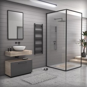 Fekete 500x1400mm törölközőszárítós fürdőszobai radiátor Welland Lux | Készletről | Gyors kiszállítással