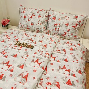 Pamut ágyneműk Karácsonyi ágyneműk Elves szürke TiaHome - 1x Párna 90x70cm, 1x Paplan 140x200cm