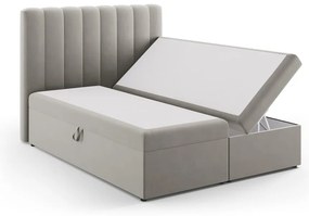 Szürke boxspring ágy tárolóhellyel 160x200 cm Gina – Milo Casa