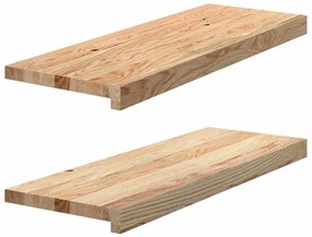 lépcsőfokok 2 db kezeletlen 70x25x2 cm tömör fa tölgyfa