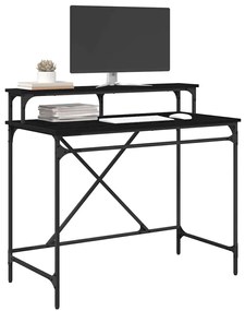 vidaXL Asztal Fekete tölgy 100 x 50 x 90 cm Faanyag