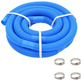 kék medencetömlő szorítóbilincsekkel 38 mm 6 m