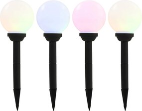 vidaXL 4 db napelemes kültéri LED gömblámpa, 15 cm RGB
